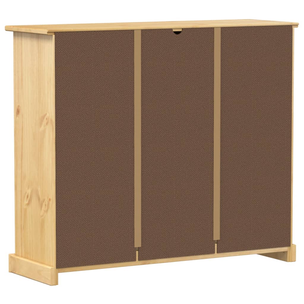 Mueble Zapatero Corona Madera Maciza De Pino 99x32x85 Cm / Vetonek_4