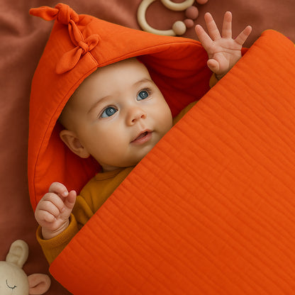 Nido De Bebé  En Algodón Bio Fresa_1