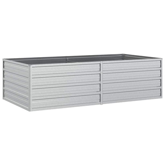 Arriate De Acero Galvanizado Plateado 160x80x45 Cm_0