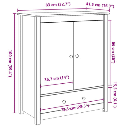 Aparador Alto De Madera Maciza De Pino 83x41,5x100 Cm / Vetonek_3