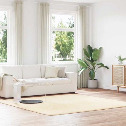 Vidaxl Alfombra Peluda De Pelo Largo Navarra Crema 240x240cm Poliéster_1