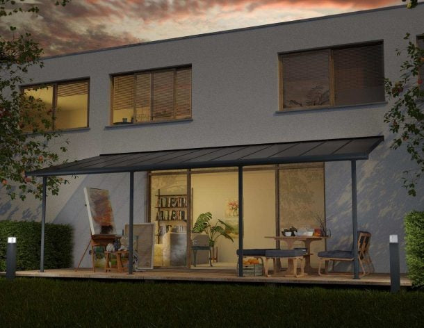 Pérgola anexa Capri 299x735 cm cinzento Canopia da Palram