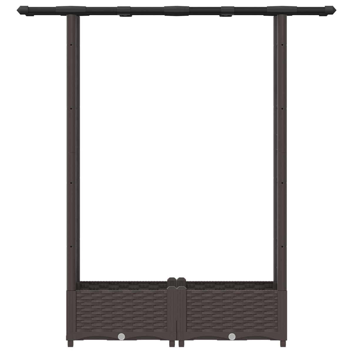 Cama Elevada Con Trellis Y Techo Marrón 122,5 X 40 X 121 Cm Pp_3