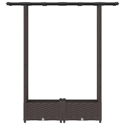 Cama Elevada Con Trellis Y Techo Marrón 122,5 X 40 X 121 Cm Pp_3
