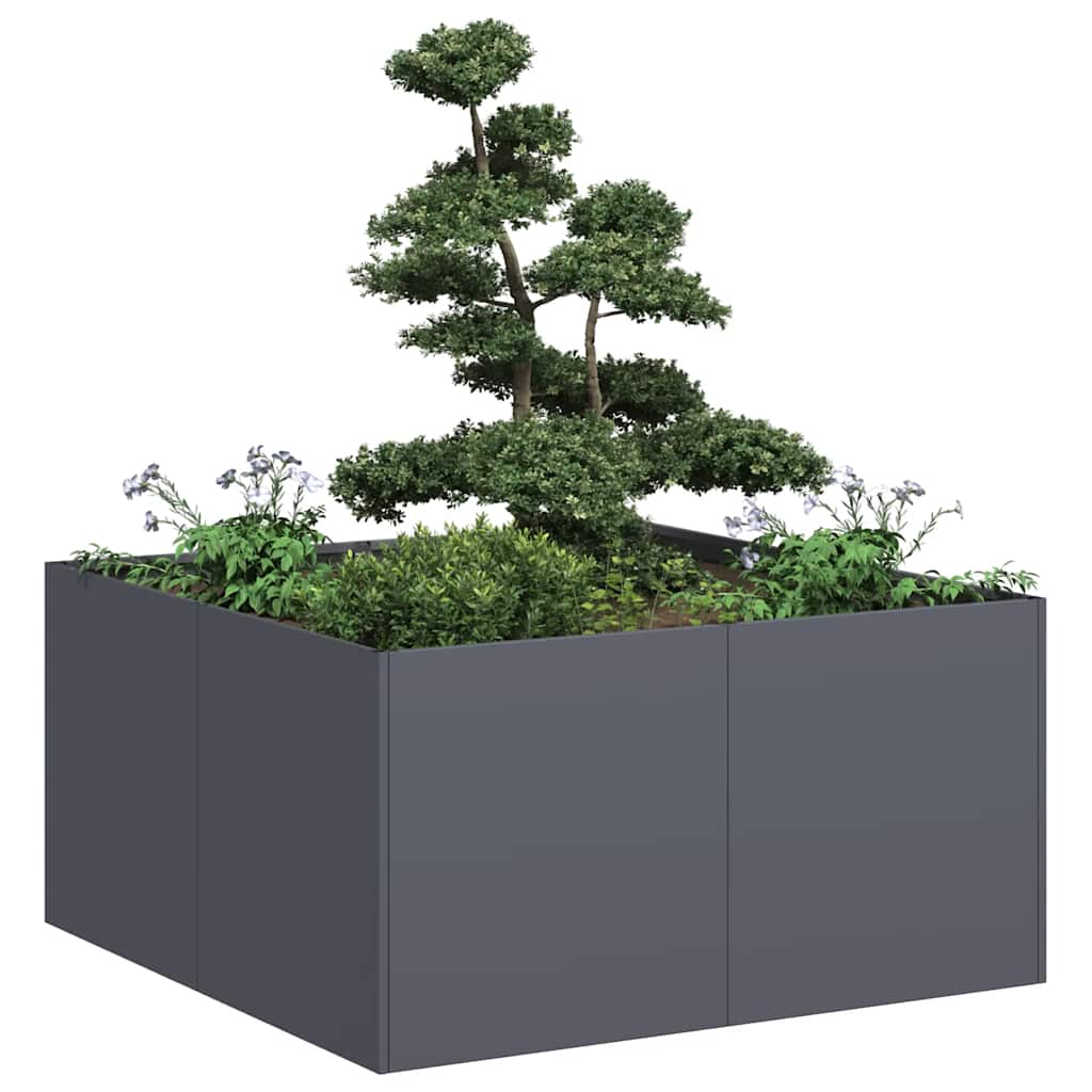 Jardinera De Acero Laminado En Frío Antracita 80x80x40 Cm_1
