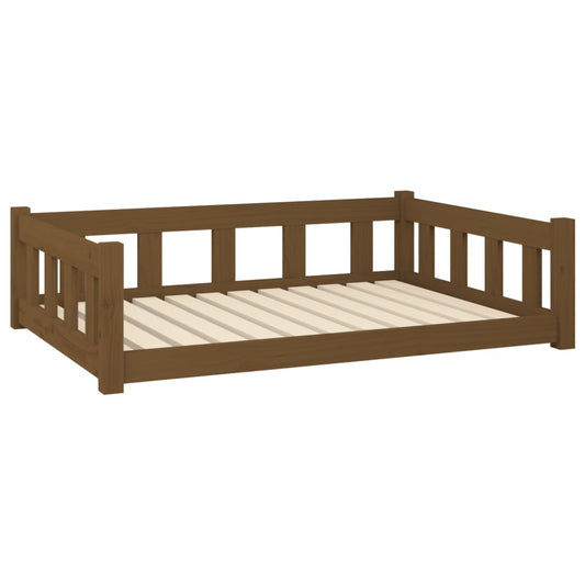 Vidaxl Cama Para Perros Madera De Pino Marrón Miel 105,5x75,5x28 Cm_0