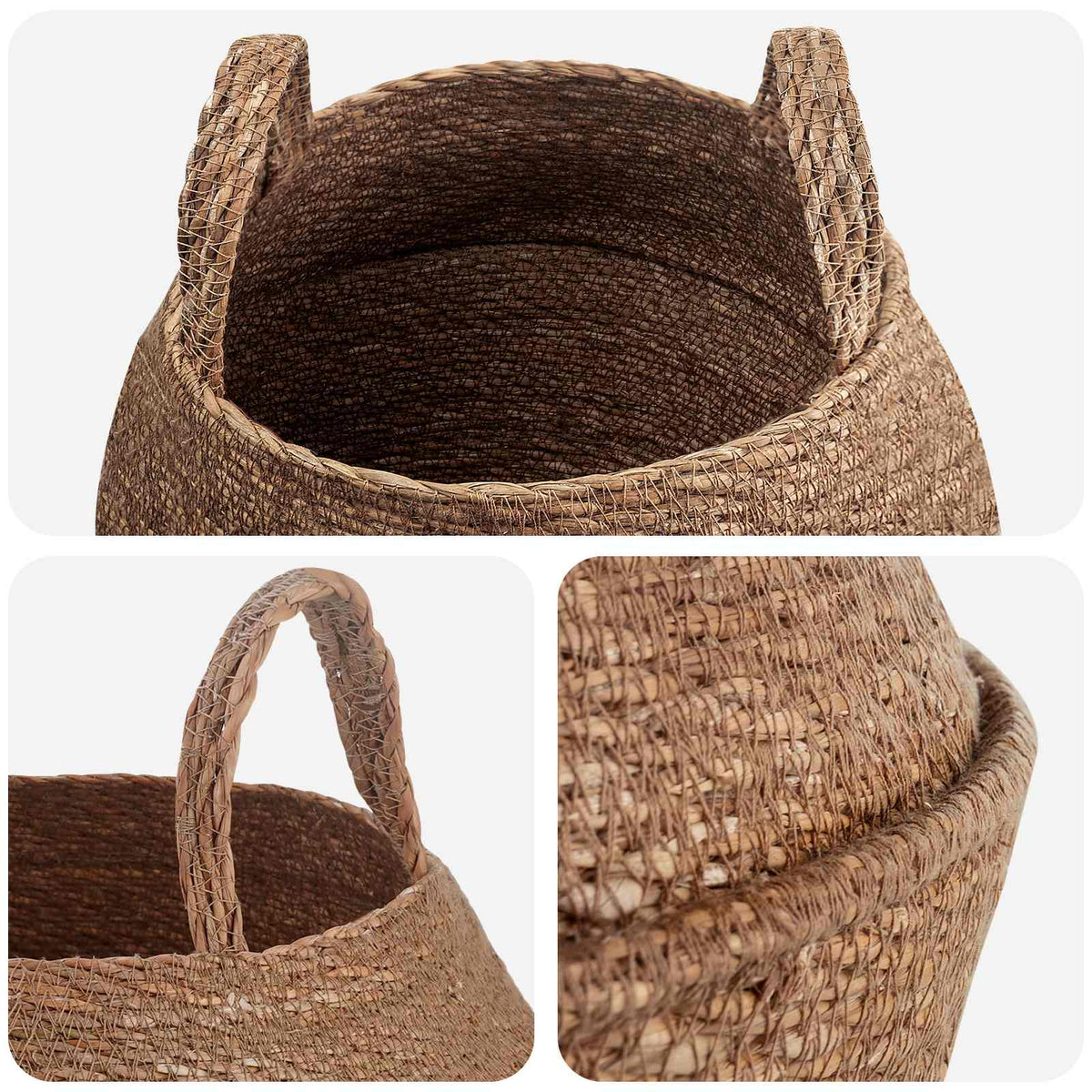 Maceta Con Asas 2 Uds. Natural Ø 32 X 32 Cm 100% Hierba Marina_3