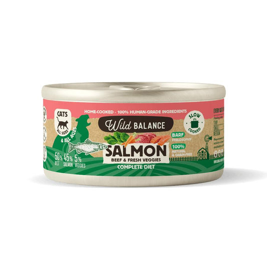 Wild Balance Salmão e Carne Barf Lata para Gatos 120g