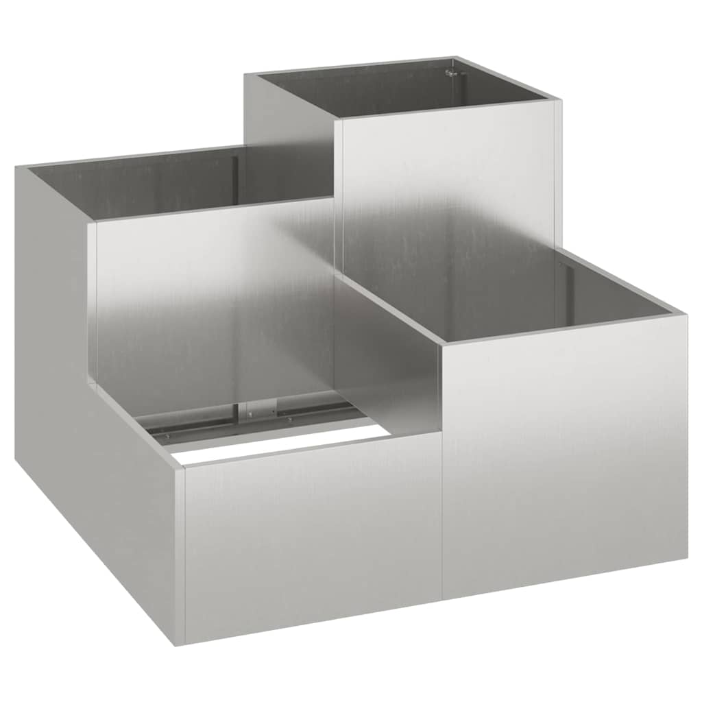 Maceta Para Jardín Plateado 80 X 80 X 60 Cm Acero Inoxidable_0