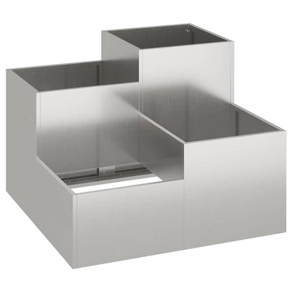 Maceta Para Jardín Plateado 80 X 80 X 60 Cm Acero Inoxidable_0