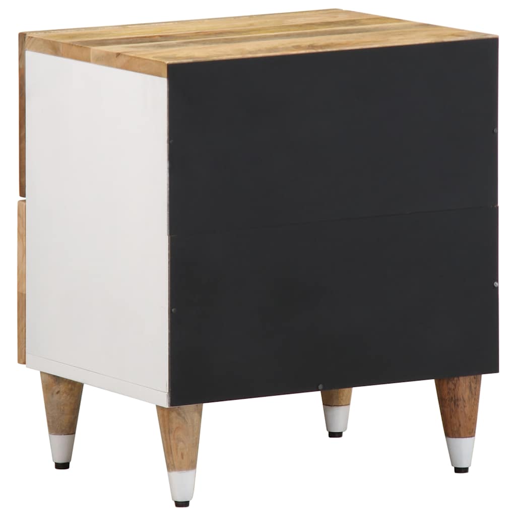 Mesita De Noche De Madera Maciza De Mango 40x33,5x46 Cm_3