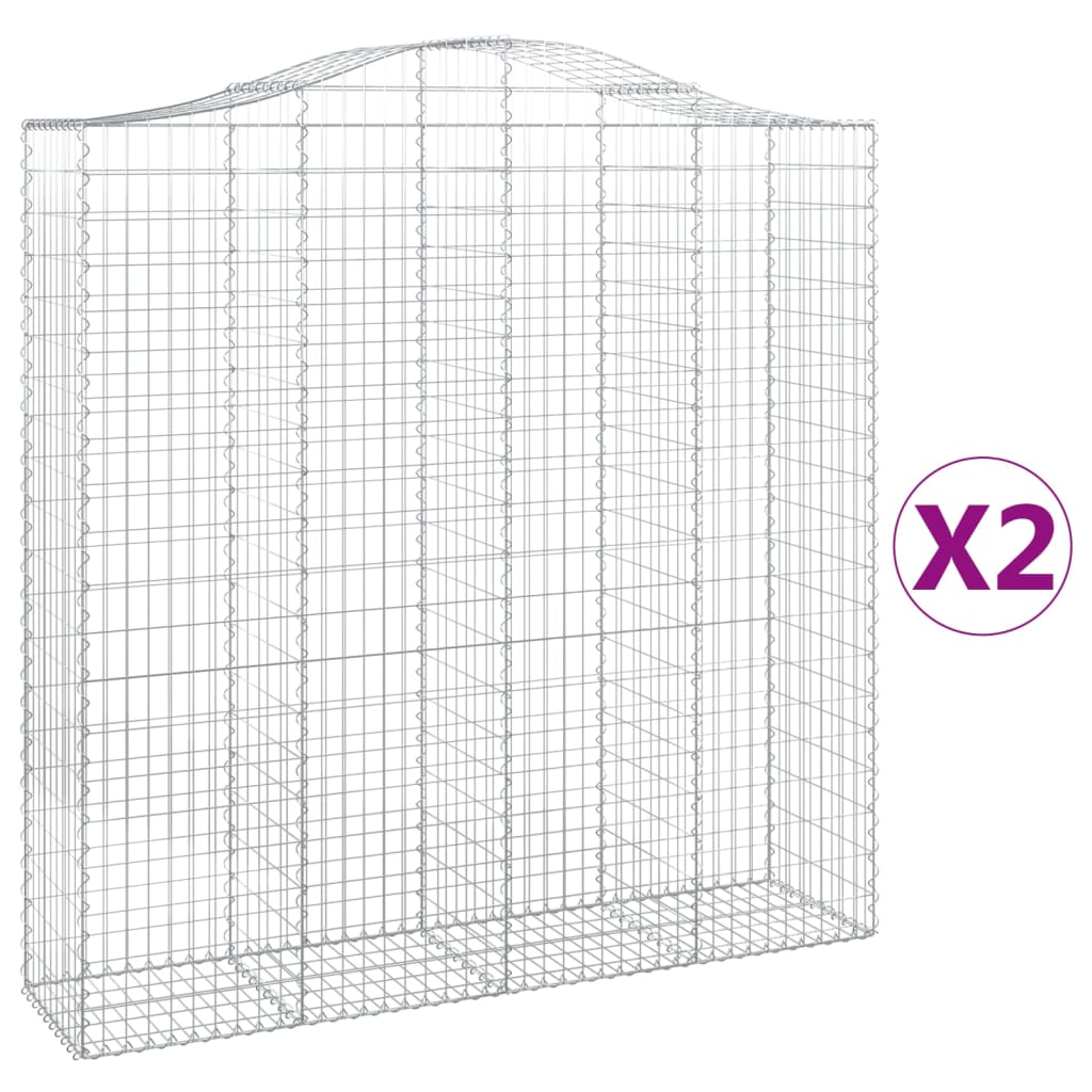 Cestas De Gaviones 2 Uds Forma De Arco Hierro 200x50x200/220 Cm_0