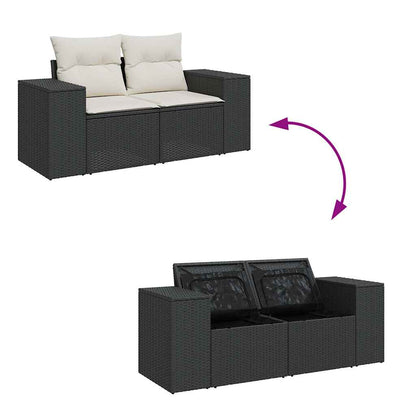 Set De Sofás De Jardín Con Cojines 9 Pzas Ratán Sintético Negro / Vetonek_3
