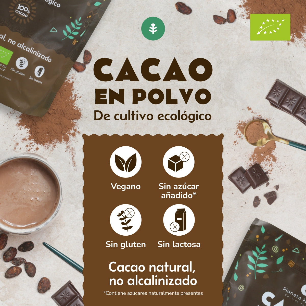 Cacau em Pó Biológico Planeta Huerto 250 g