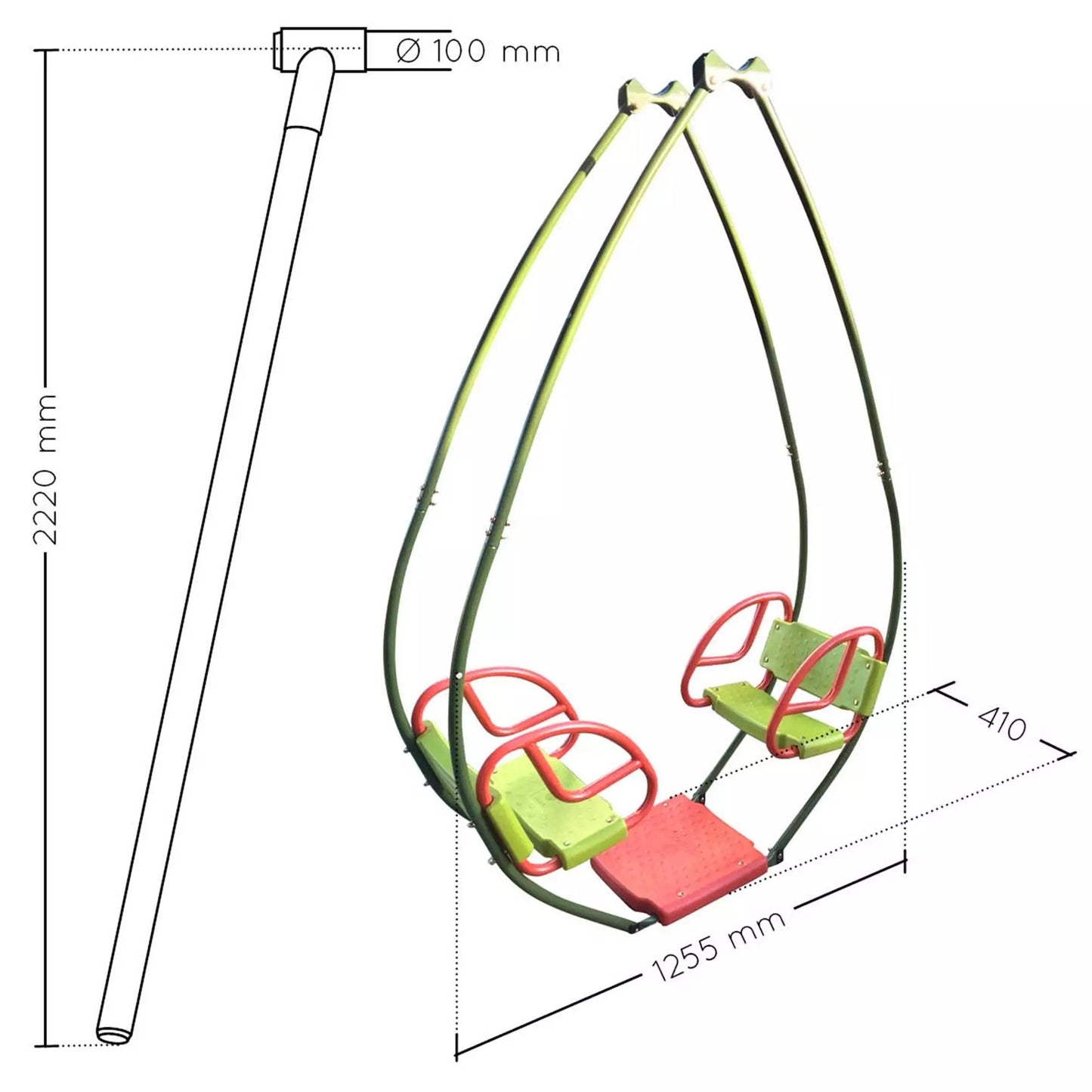 Assento de baloiço e cadeira de baloiço em metal Soulet