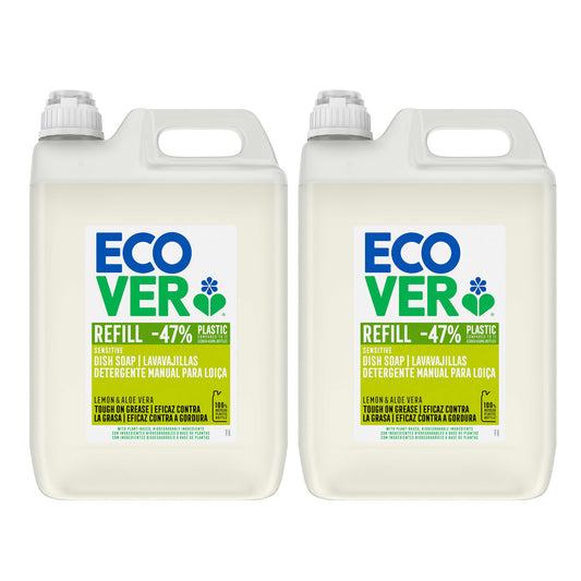 Pack de 2 Desengordurantes para Máquina de Lavar Loiça Ecover Limão e Aloé Vera 5L