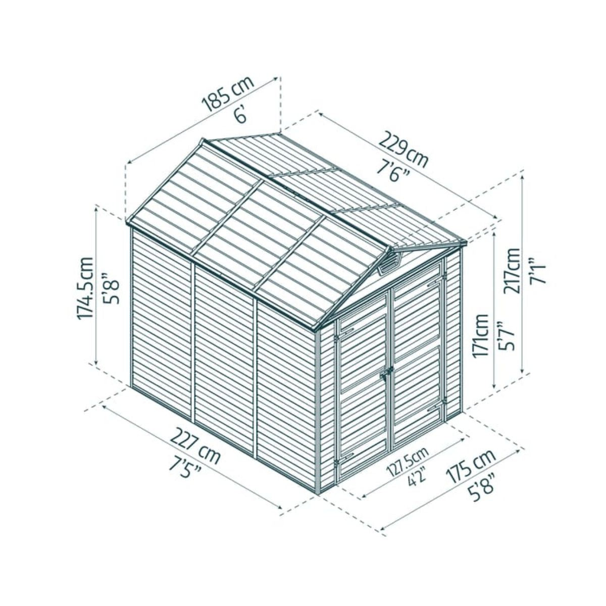 Telheiro de jardim Canopia Skylight Policarbonato 229x185x217 cm Bege