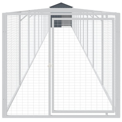 Caseta Perros Con Tejado Acero Galvanizado Gris 117x1221x123 Cm_2