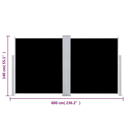Vidaxl Toldo Lateral Retráctil Negro 140x600 Cm_2