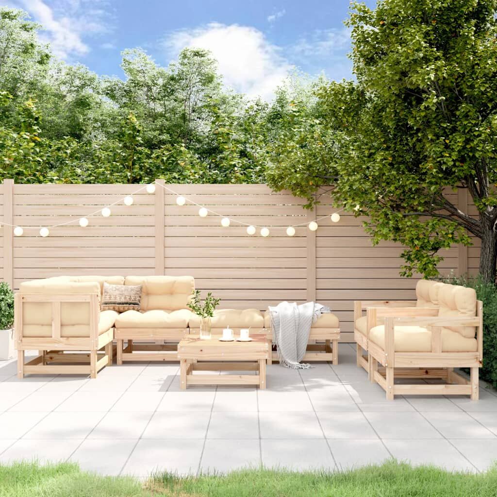 Vidaxl Juego De Muebles De Jardín 8 Piezas Madera Maciza De Pino_1