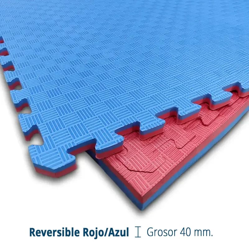 Artatami® Tatami Puzzle 1x1x40 mm Rojo - Azul Pack Ahorro【16 Unidades】 Alta Densidad EVA – Judo, BJJ, MMA y Lucha_4