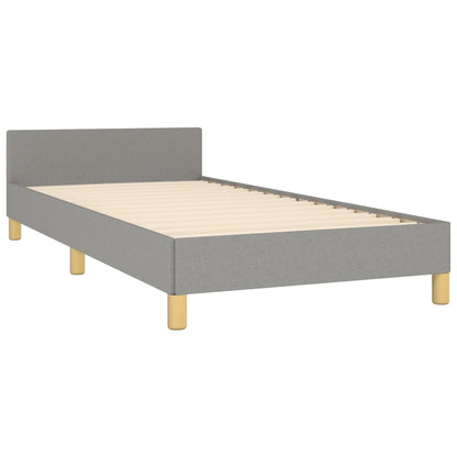 Estructura De Cama Con Cabecero De Tela Gris Claro 80x200 Cm / Vetonek_5