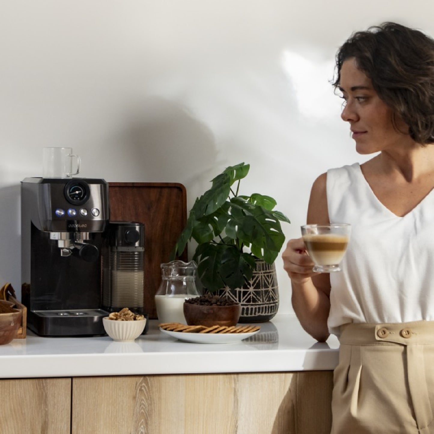 Cecotec Cafetera Semiautomática Cafetera Semiautomática Power Espresso 20 Steel Pro Latte_3