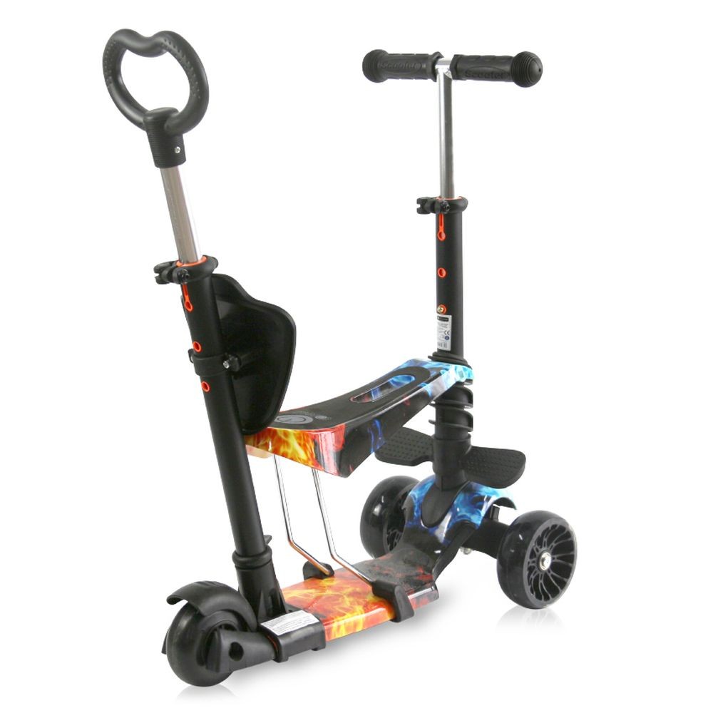 Patinete Evolutivo Con Asiento Y Mango Parental Draxter Plus Red Flame_3