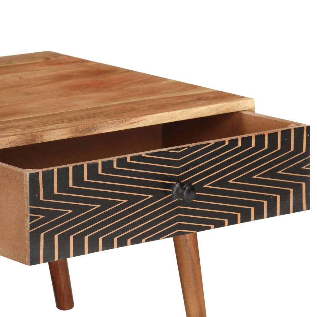 Mesa De Centro Madera Maciza De Acacia 100x50x39 Cm_2