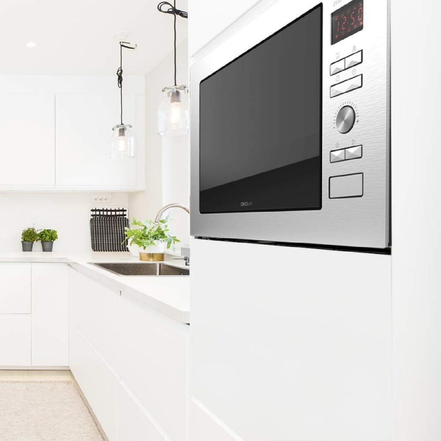 Microondas Encastrable Digital Grandheat 2590 Built-in Steel Black. Potencia 900 W, Integrable, 25 Litros, Grill 1000 W, 8 Funciones Preconfiguradas_4