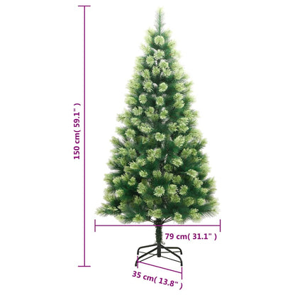 Vidaxl Árbol De Navidad Artificial Con Bisagras 150 Led Y Bolas 150 Cm_2