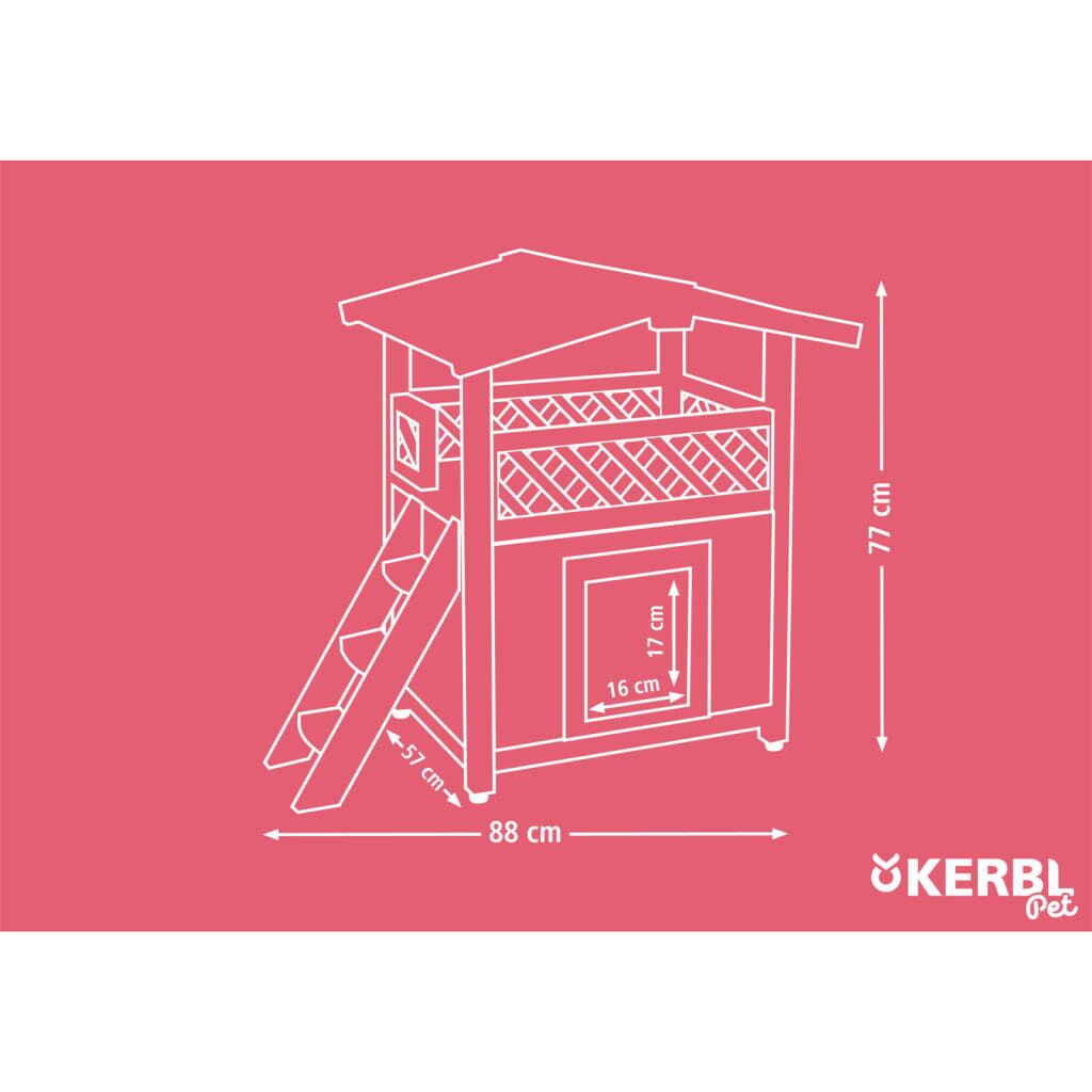 Kerbl Casa Para Gatos Con Calefacción Deluxe Marrón Oscuro 88x57x77 Cm_2