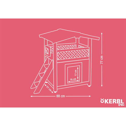 Kerbl Casa Para Gatos Con Calefacción Deluxe Marrón Oscuro 88x57x77 Cm_2