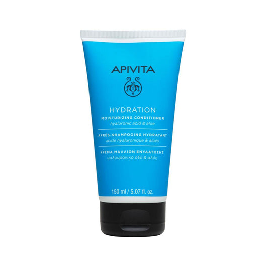 Condicionador hidratante para todos os tipos de cabelo com ácido hialurónico e aloé vera, APIVITA 150 ml
