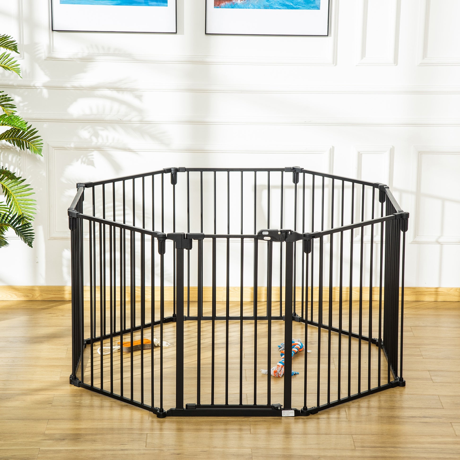 Pawhut Parque Para Perros Plegable 8 Vallas 60x76cm Con Puerta Y Doble Cerradura_4