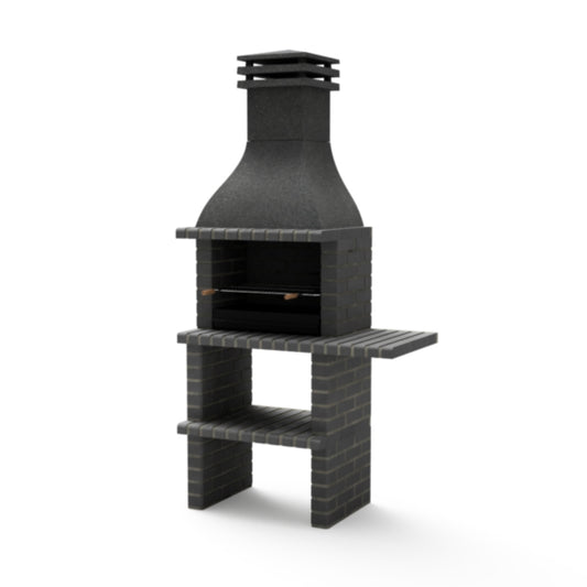 Churrasqueira preta Taos Plus com mini bancada, Movelar