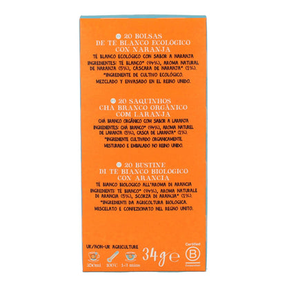 Chá Branco Biológico Cupper com Laranja 20 saquetas 
