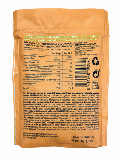 Gummies Veganas Sabor Mango Y Maracuyá Pack 14 Bolsas - Snack Dulce Natural Sin Gluten_4