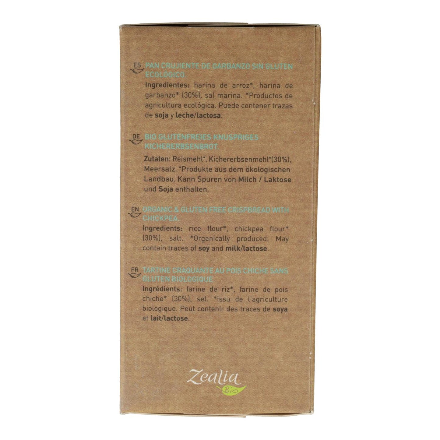 Bolachas de grão-de-bico sem glúten BIO Zealia 120 gr