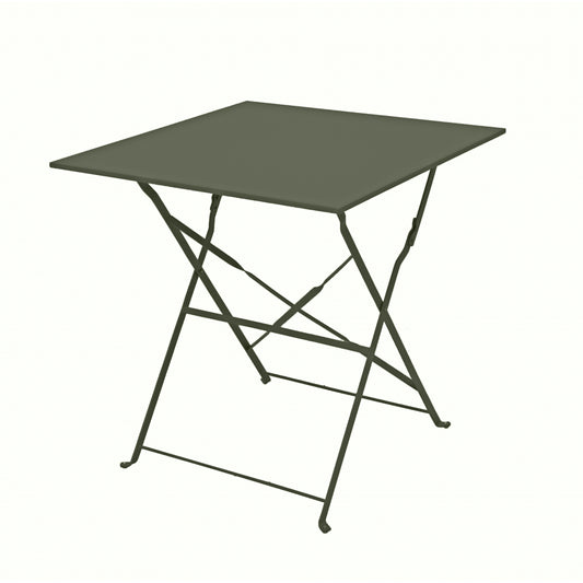 Mesa De Jardín Plegable Bistrot Cuadrada 2 Personas Caqui 70x70cm- Mobiliario De Jardín_0