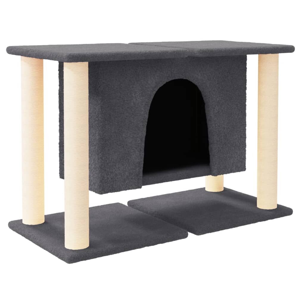 Vidaxl Rascador Para Gatos Con Postes De Sisal Gris Oscuro 50 Cm_0
