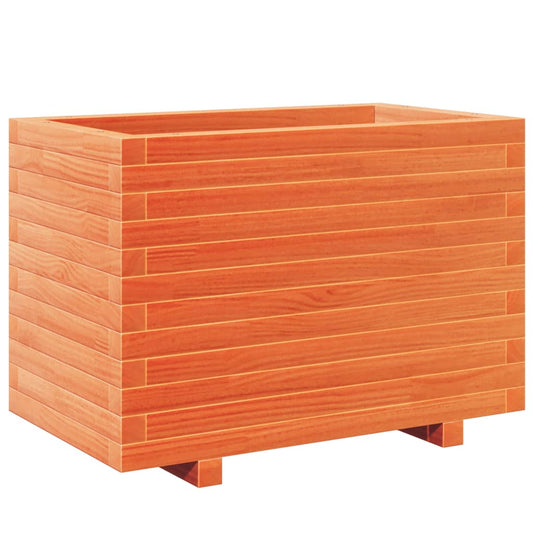 Jardinera Madera Maciza De Pino Marrón Cera 70x40x49,5 Cm_0