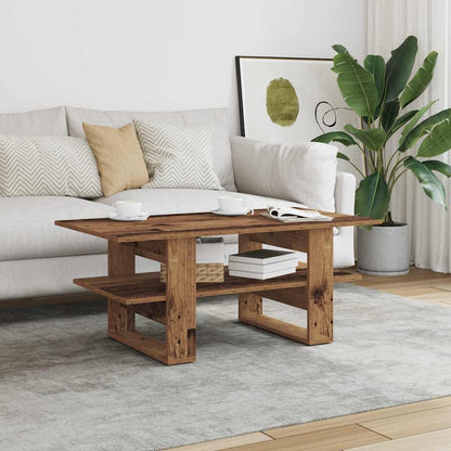 Mesa De Centro Madera Ingeniería Madera Envejecida 102x55x42 Cm_1