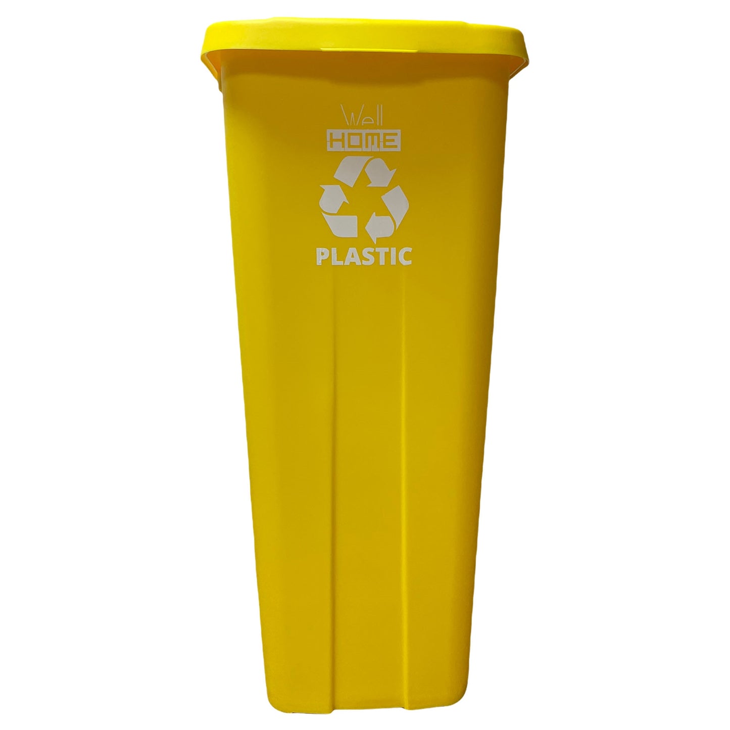 Contenedor - Cubo De Basura Wellhome Reciclo 110l, Color Amarilllo Cerrado Con Tapa, Ideal Para Reciclaje De Plásticos, Con Ruedas_3
