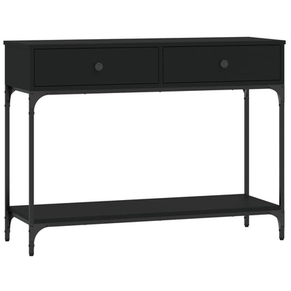 Mesa Consola Madera De Ingeniería Negra 100x34,5x75 Cm_0
