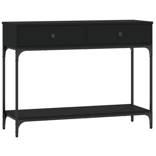 Mesa Consola Madera De Ingeniería Negra 100x34,5x75 Cm_0