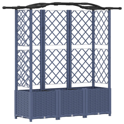 Cama Elevada Con Trellis Y Techo Gris 163 X 40 X 138 Cm Pp_0
