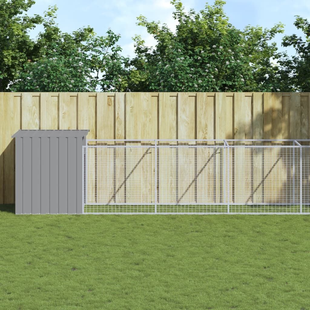 Vidaxl Caseta Perro Corral Acero Galvanizado Gris Claro 110x1017x110cm_1