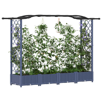 Cama Elevada Con Trellis Y Techo Gris 207 X 40 X 123 Cm Pp_2