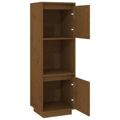 Aparador Alto De Madera Maciza De Pino Marrón Miel 38x35x117 Cm / Vetonek_0